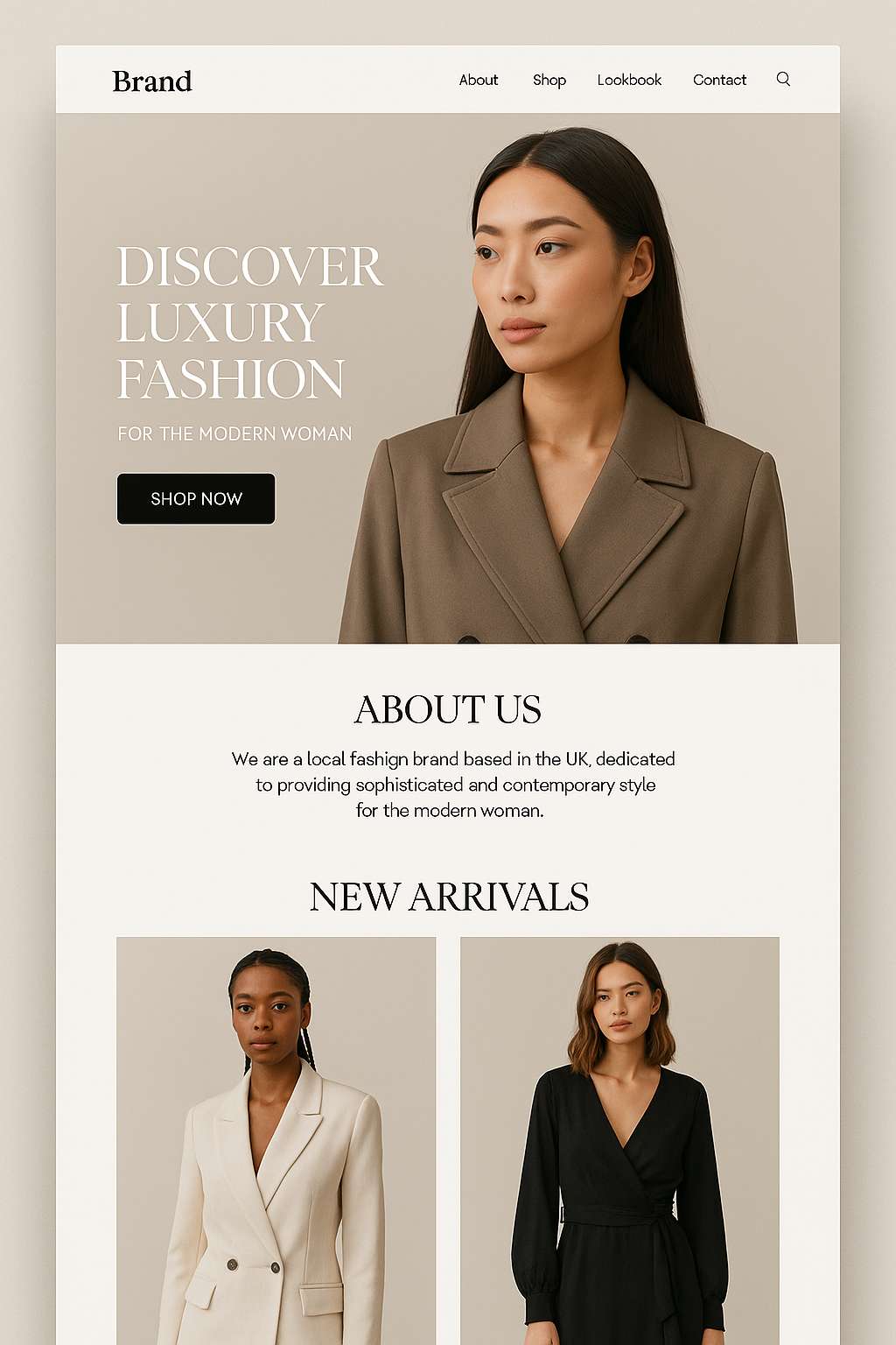 Luxury fashion website example